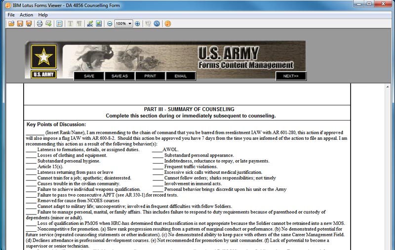 Army Promotion Packet Audits.