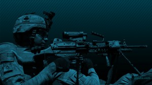 Machine Gunner Army Desktop Wallpaper of a Machine Gunner